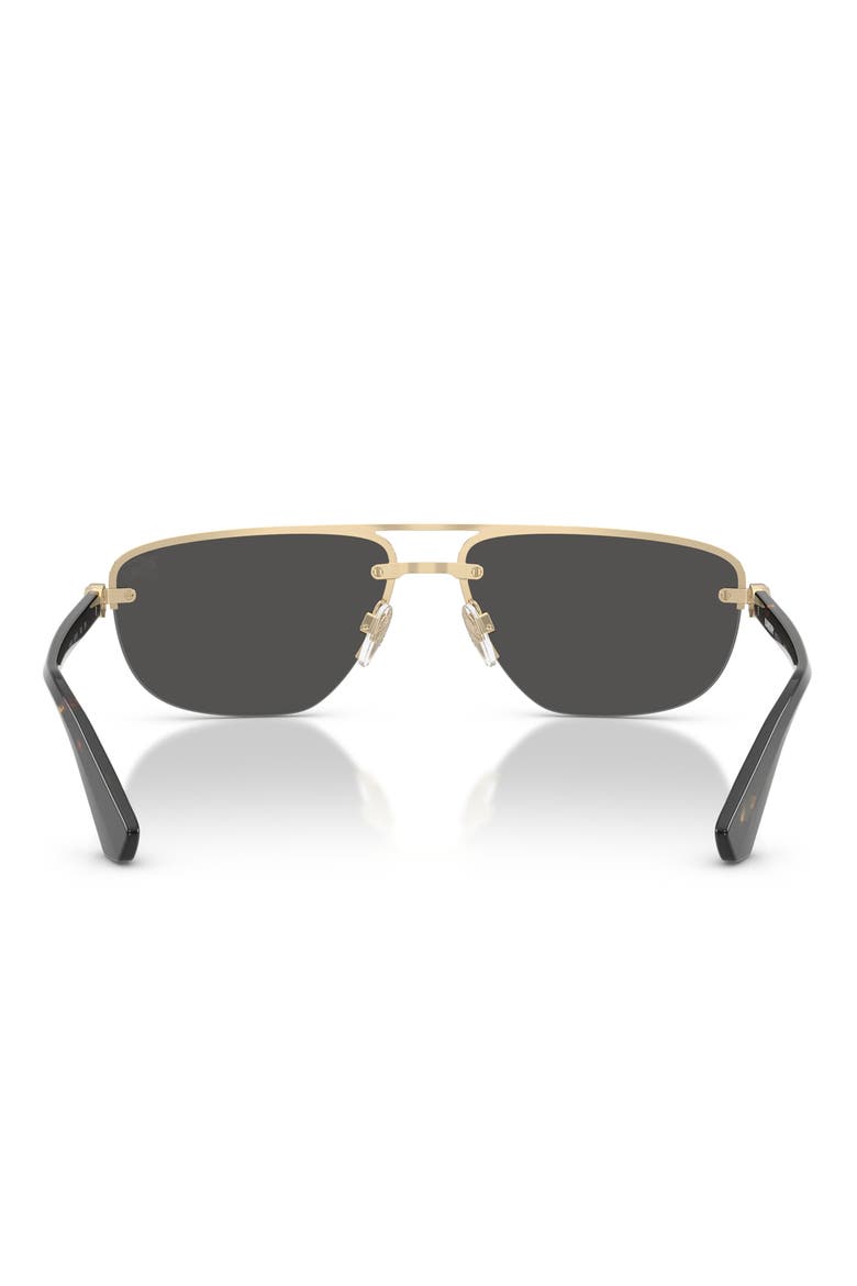 63mm Oversize Irregular Aviator Sunglasses, Alternate, color, LIGHT GOLD / DARK GREY