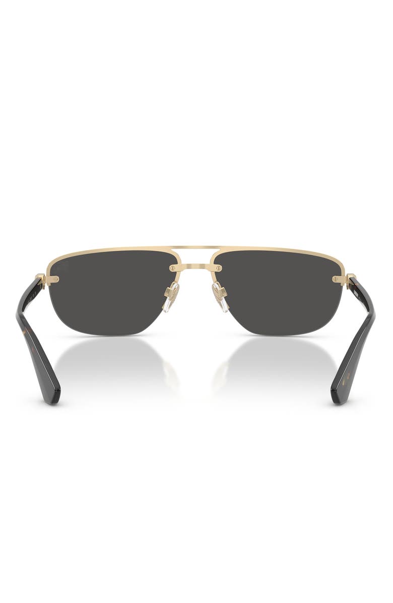 Burberry 63mm Oversize Irregular Aviator Sunglasses, Alternate, color, Light Gold / Dark Grey