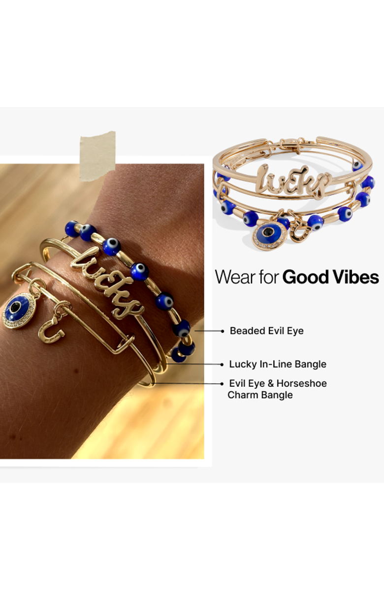 Alex and Ani Evil Eye Bangle Bracelet Set Of 3, Alternate, color, Gold