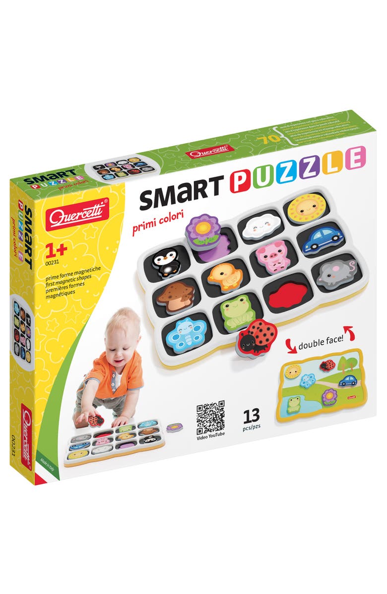 Quercetti Smart Puzzle First Colors 13 Piece Doublesided Magnetic, Main, color, 