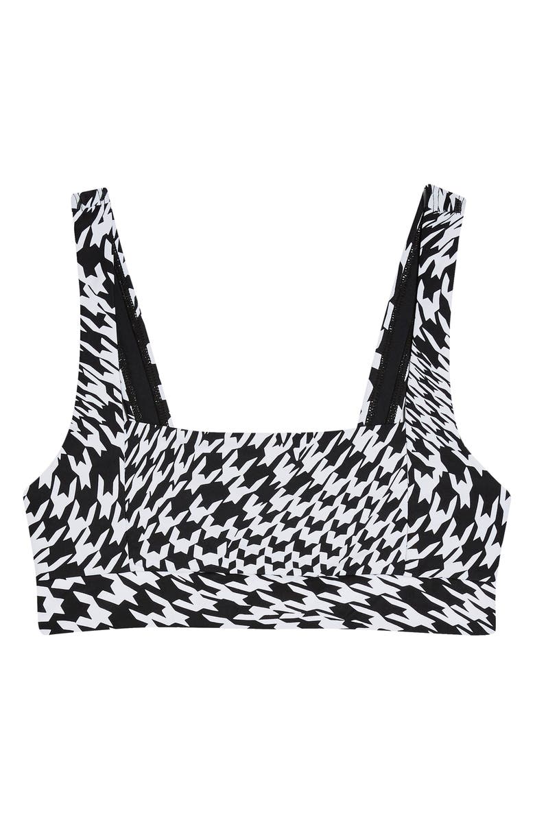 Topshop Houndstooth Bikini Top, Alternate, color,