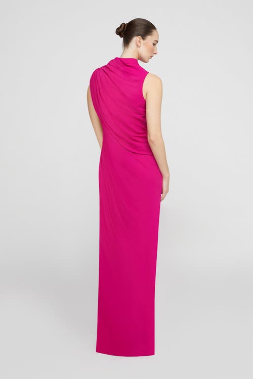 Halston Essia Georgette Gown In Pink