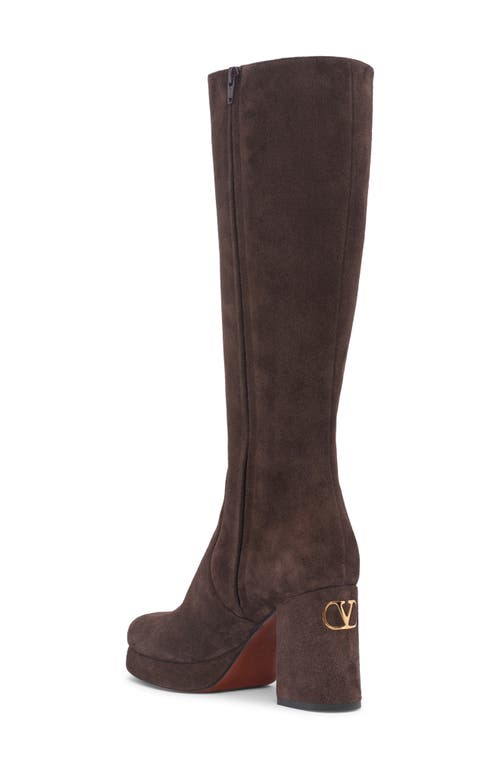 Valentino Fawcette Platform Boot In Crust Leather 90mm In Animal Print