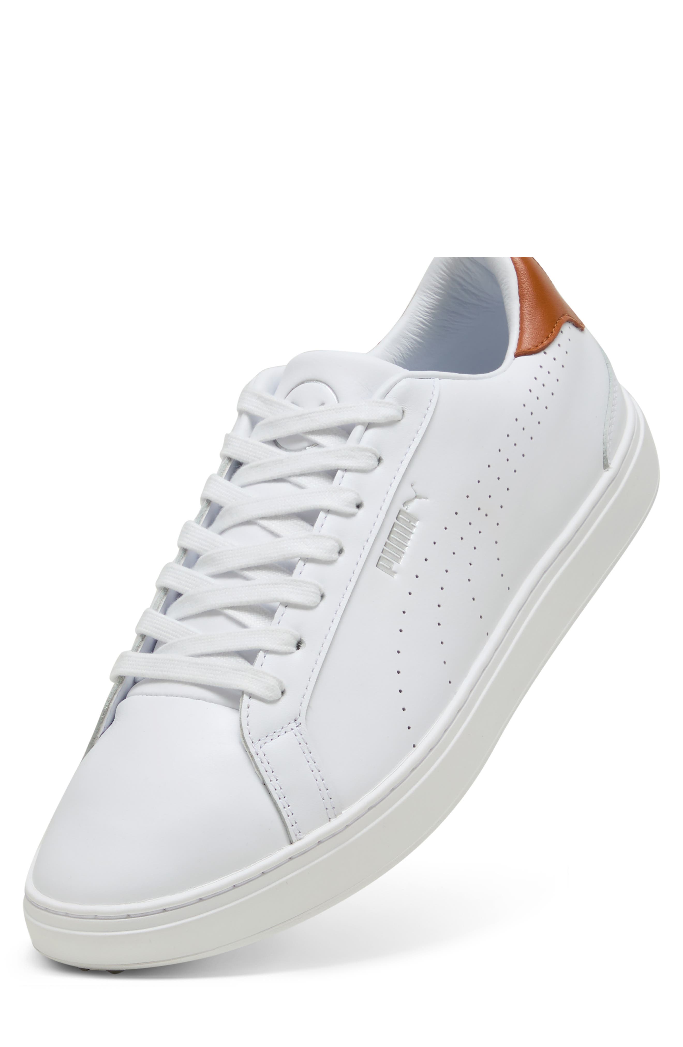 PUMA GOLF Classic G Golf Shoes, Alternate, color, Puma White-Ash Gray