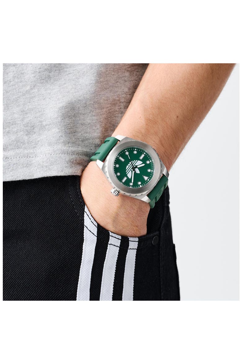 The Discoverer One Green Silicone Strap Watch, 44mm, Alternate, color, GREEN