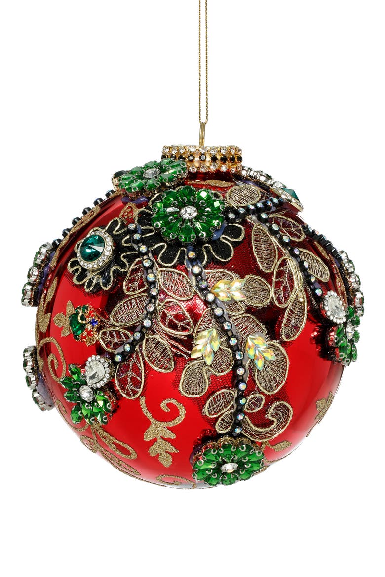 Kings Jewel Ball Ornament, Red, Main, color, Red