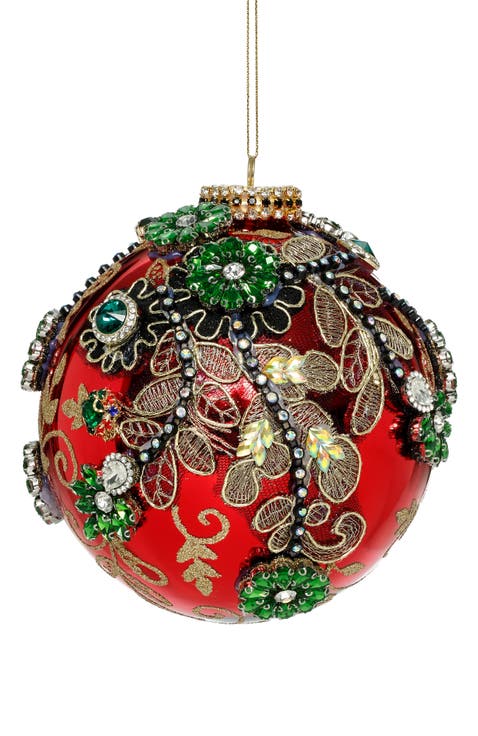 Kings Jewel Ball Ornament, Red