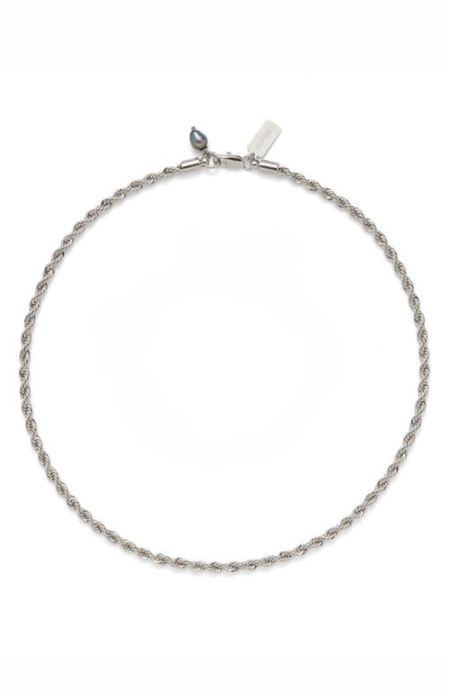 Lady Grey Rope Chain Necklace In Silver