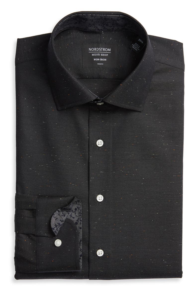 NORDSTROM MEN'S SHOP Trim Fit Non-Iron Solid Dress Shirt, Alternate, color, 