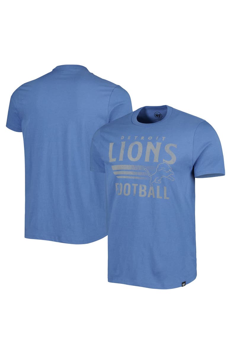 '47 Men's '47 Blue Detroit Lions Wordmark Rider Franklin T-Shirt, Main, color,