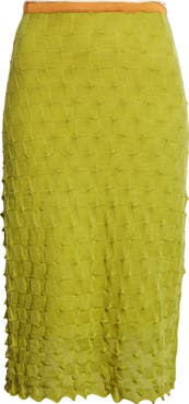 YanYan Borlor A-Line Knit Wool Midi Skirt