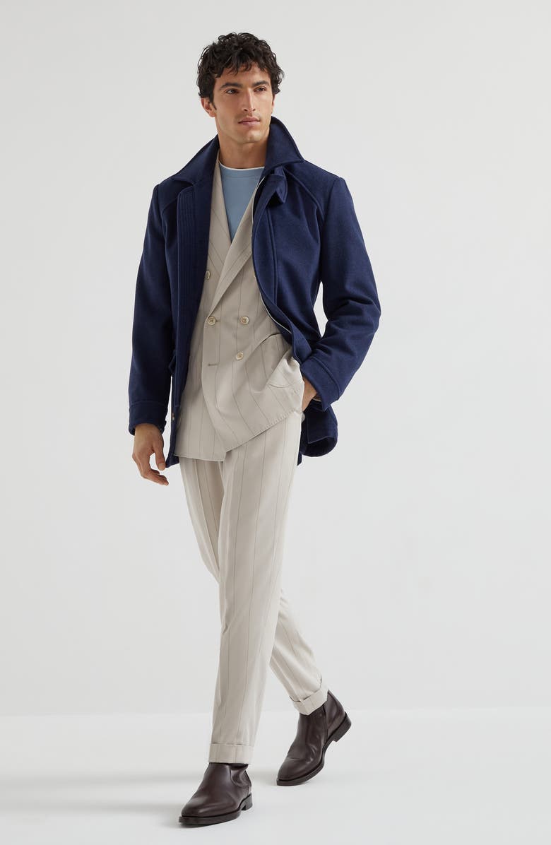 Brunello Cucinelli Belted safari jacket, Alternate, color, Blue