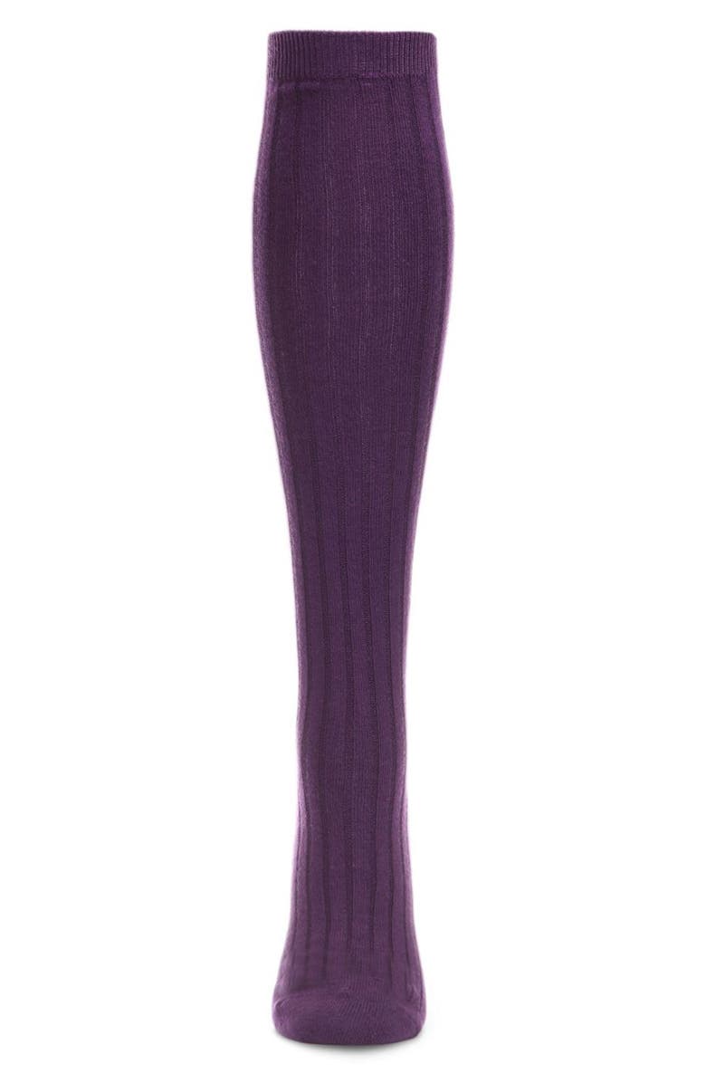 MeMoi Soft Rib Knee High Socks, Alternate, color, Blackberry