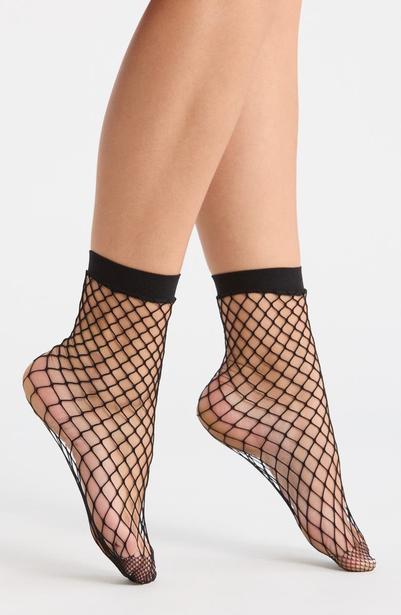 Nordstrom Whalenet Anklet Socks, Main, color, Black