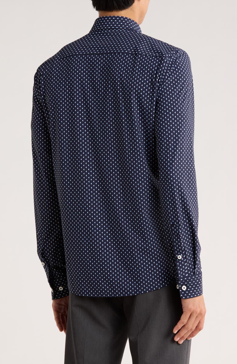 BOSS Roan Kent Long Sleeve Button-Up Shirt, Alternate, color, Navy