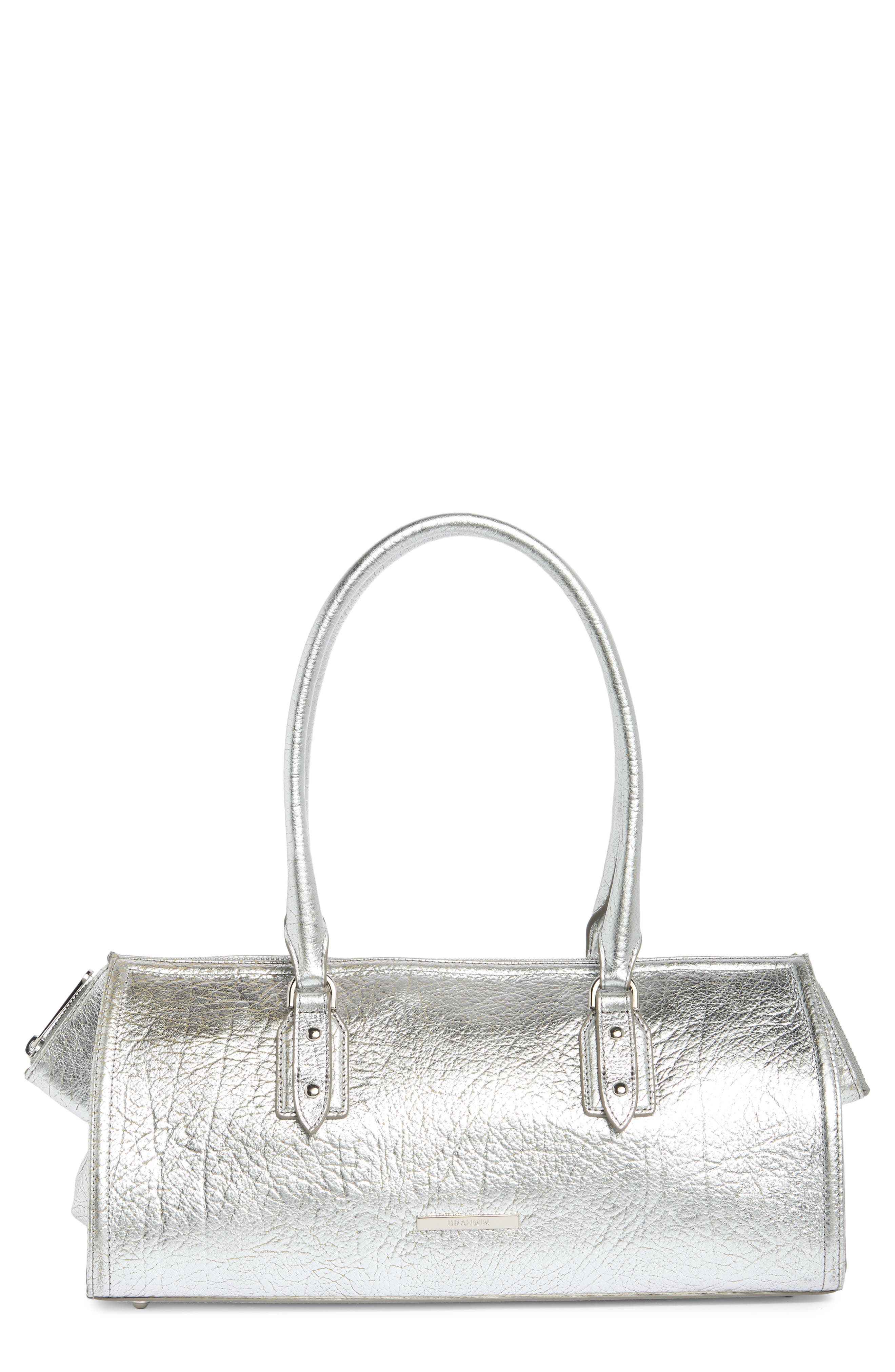 Sophia Metallic Leather Baguette Bag