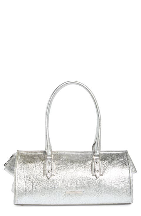 Sophia Metallic Leather Baguette Bag