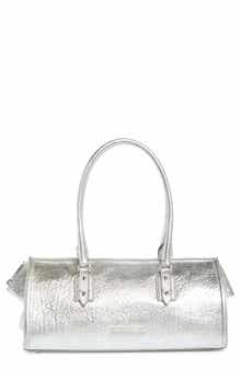 Sophia Metallic Leather Baguette Bag