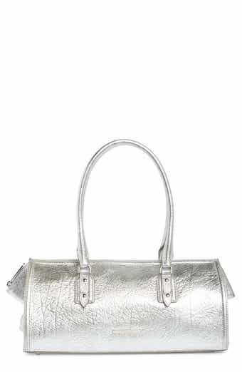 Sophia Metallic Leather Baguette Bag