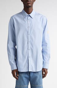 Martine Rose Classic Logo Pinstripe Button-Up Shirt