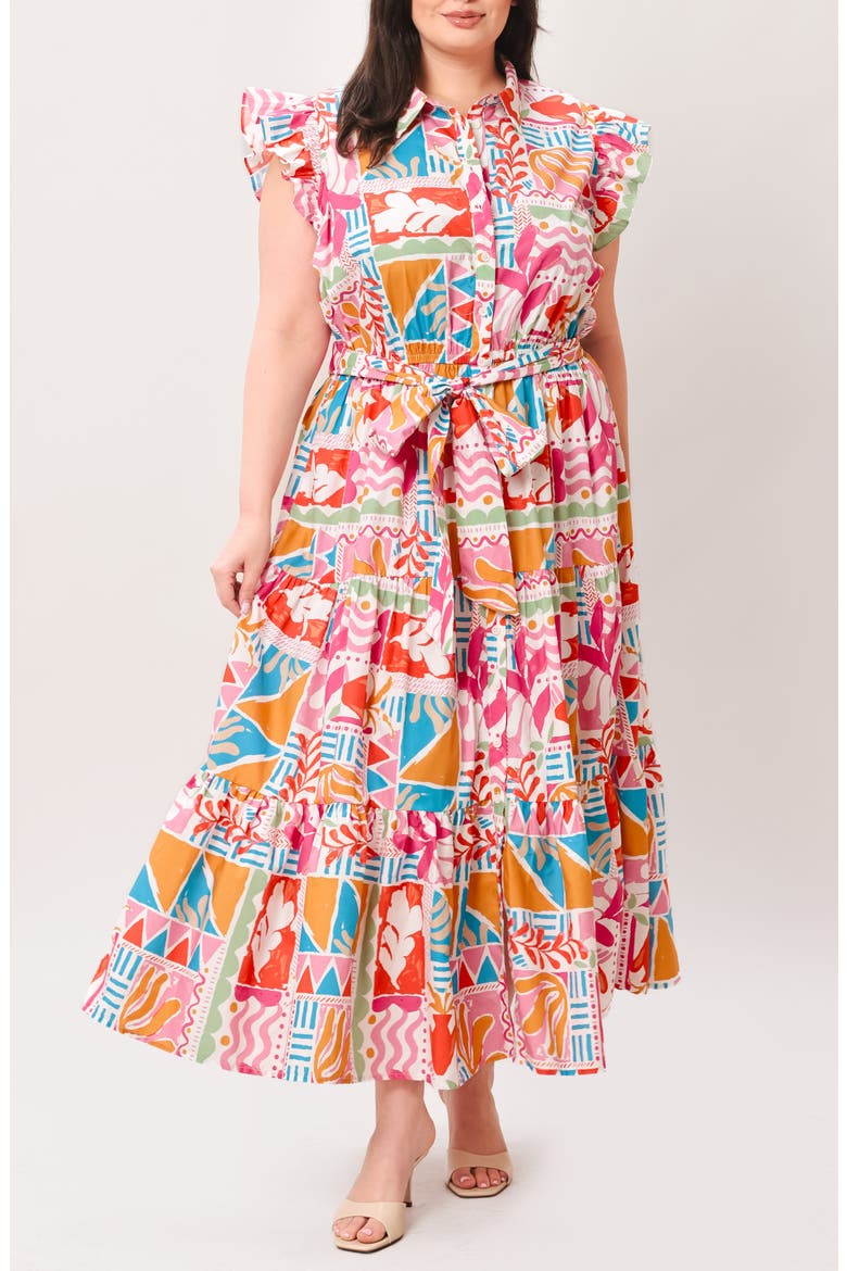 Printed Maxi Shirtdress, Alternate, color, MULTI PRINT