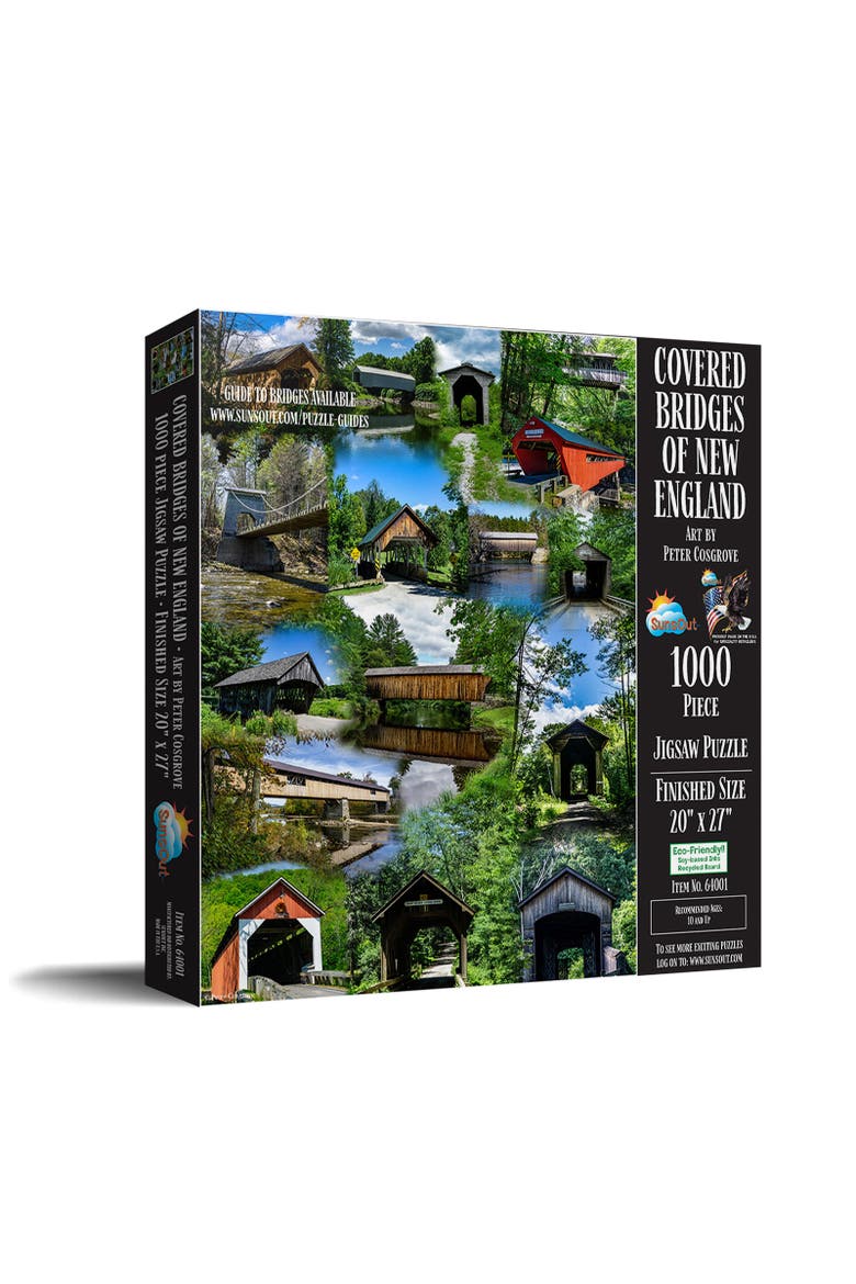 Covered Bridges of New England 1000 piece Jigsaw Puzzle for Adults, Main, color, Multicolor
