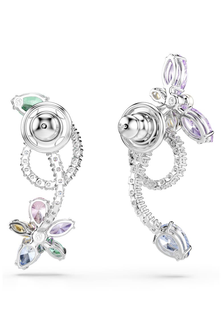 x Ariana Grande Multicolor Crystal Mismatched Front/Back Earrings, Alternate, color, SILVER/ MULTI