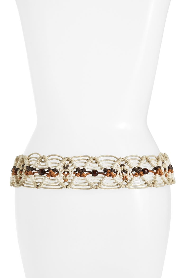 by Steve Madden 'Macramé' Belt, Alternate, color, NATURAL/ MULTI