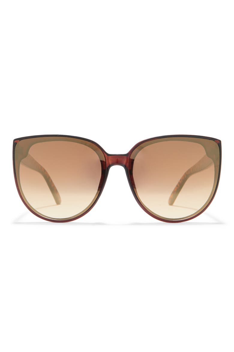 62mm Cat Eye Sunglasses, Main, color, BROWN ANIMAL