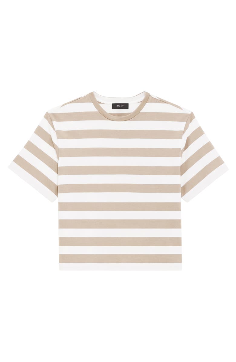 Theory Stripe Cotton T-Shirt, Alternate, color, Taupe Multi