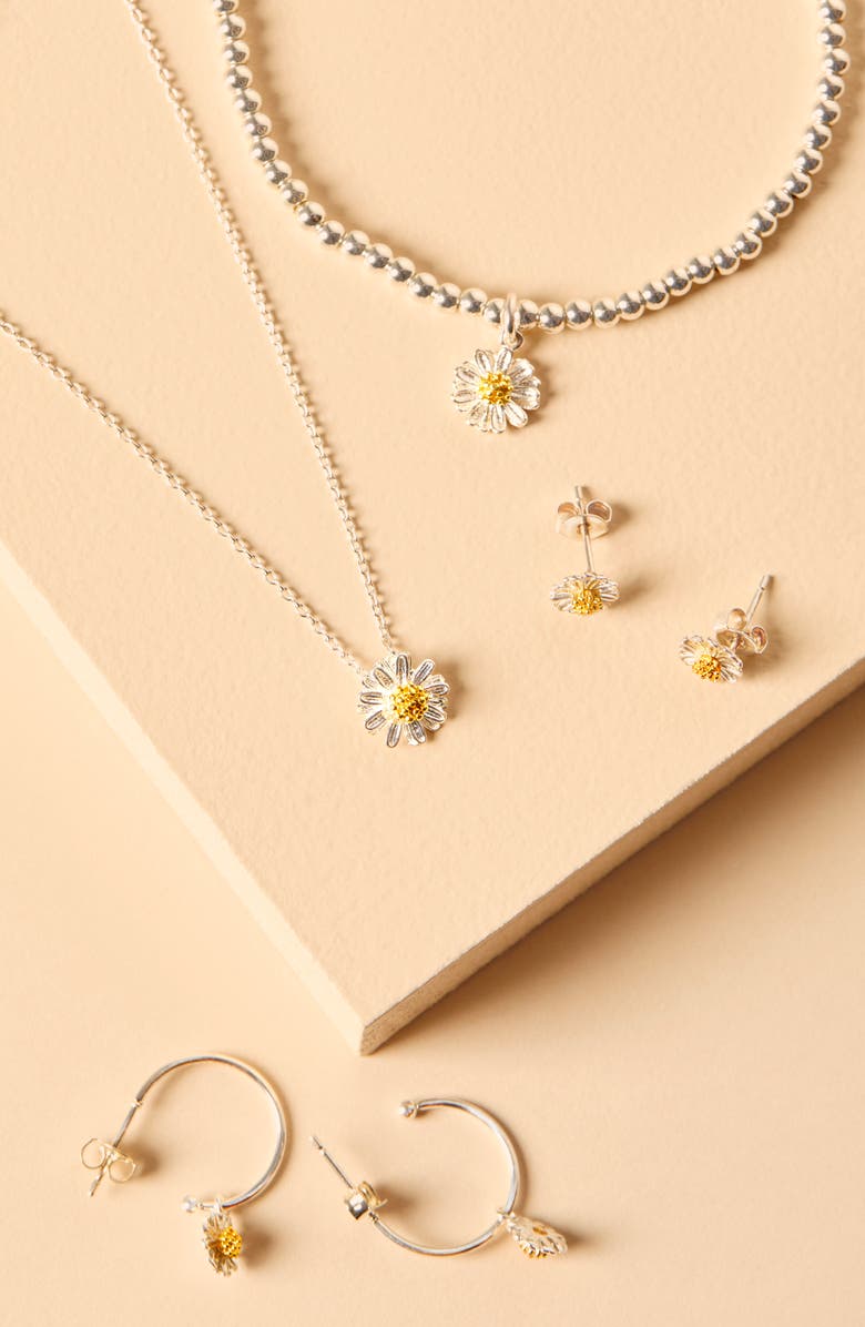 Estella Bartlett Mini Wildflower Stud Earrings, Alternate, color, Silver