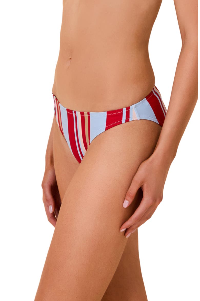 The Tati Striped Bikini Bottoms, Alternate, color, CRANBERRY COPENHAGEN STRIPE