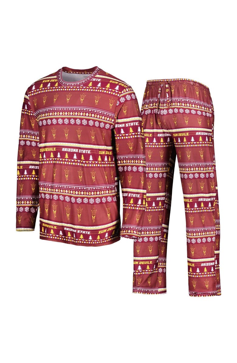 CONCEPTS SPORT Men's Concepts Sport Maroon Arizona State Sun Devils Swivel Long Sleeve T-Shirt & Pants Sleep Set, Main, color, Maroon