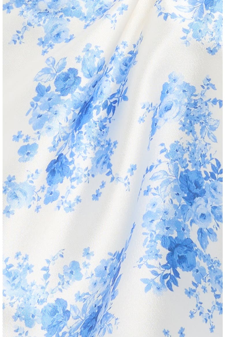 Kids' Floral Mikado Party Dress, Alternate, color, IVORY/ BLUE