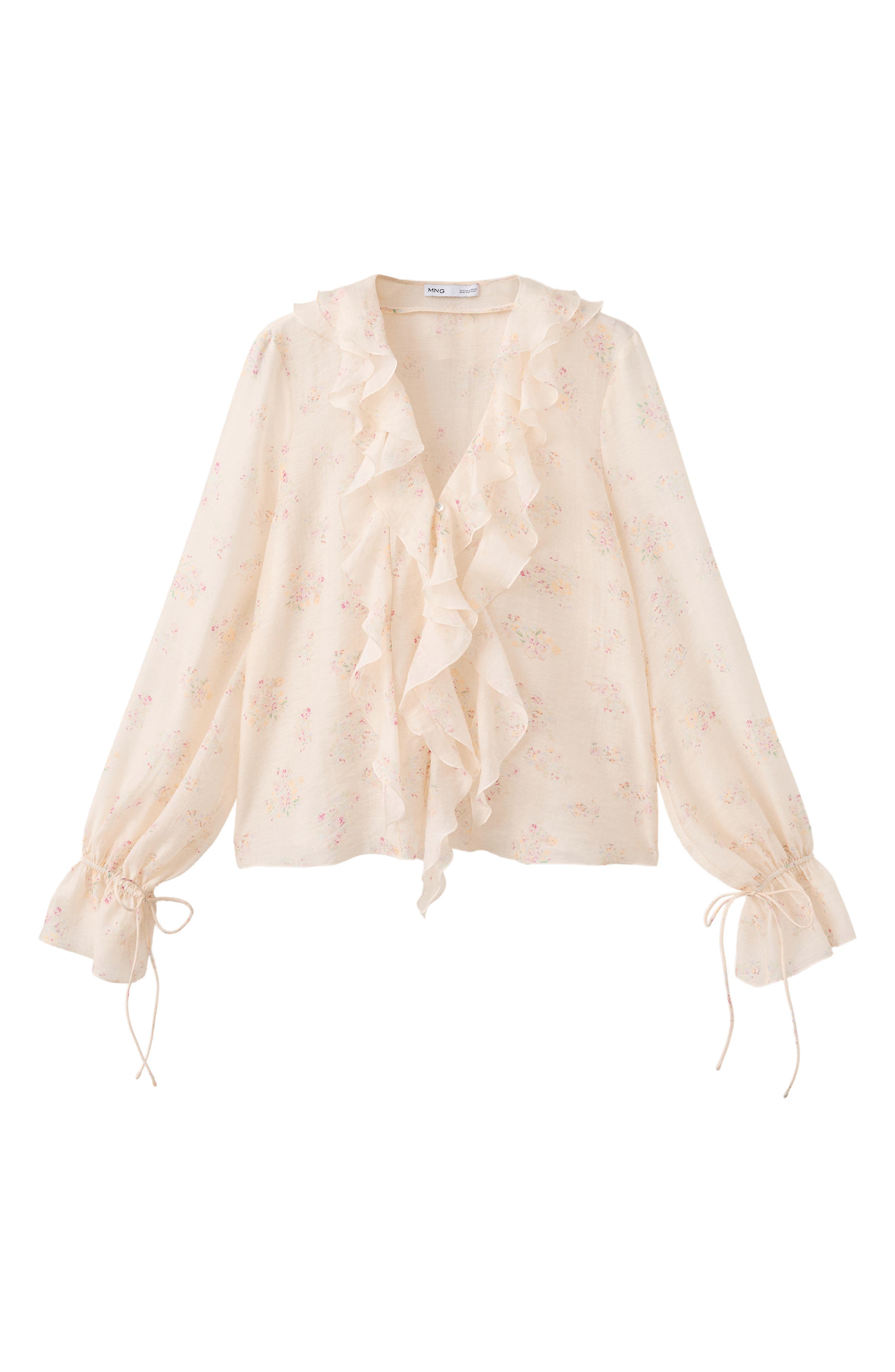 MANGO Floral Ruffled Blouse (Women) | Nordstrom