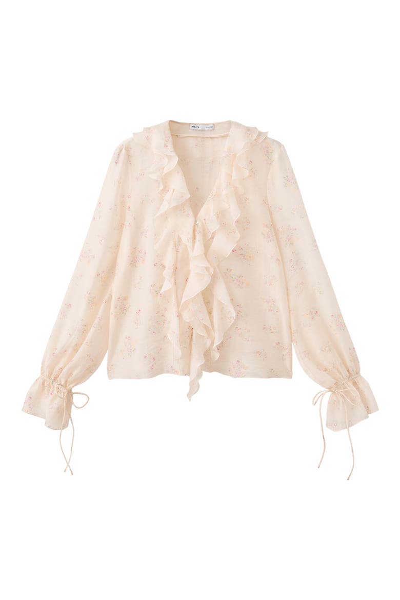 Floral Ruffled Blouse, Main, color, PASTEL PINK