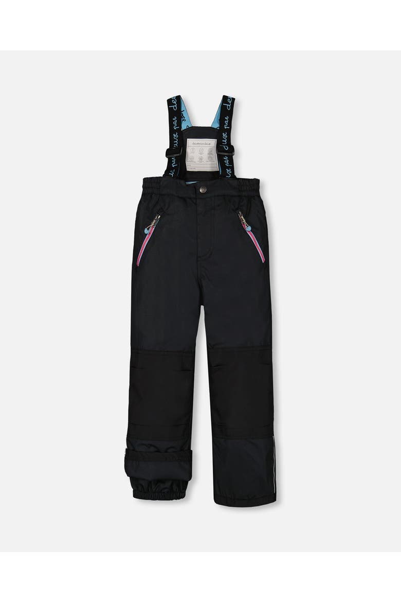 Girl's Two Piece Snowsuit Printed Roses With Solid Pant Black, Alternate, color, Anthracite