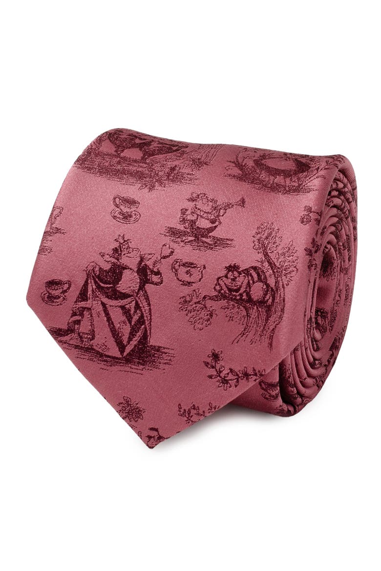 Alice in Wonderland Silk Tie, Alternate, color, RED