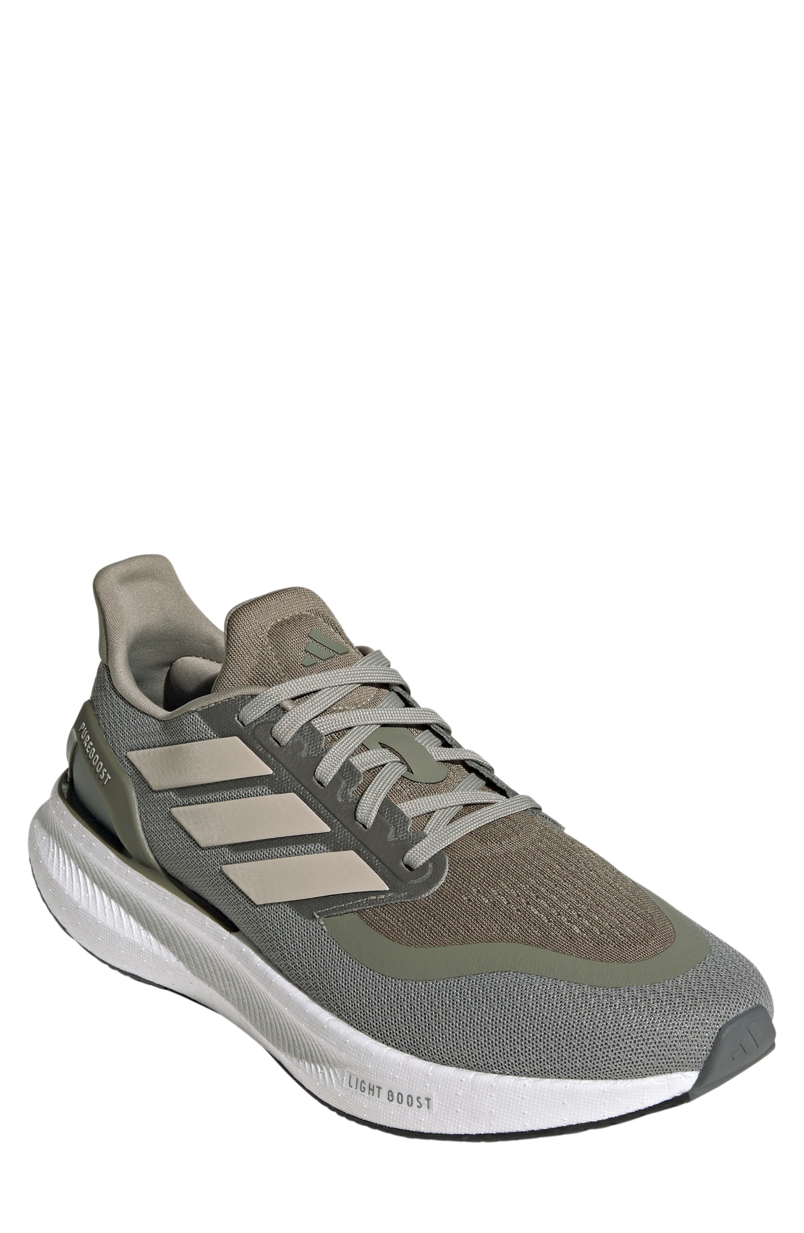 Pureboost 5 Running Shoe, Main, color, SILVER PEBBLE/BEIGE/OLIVE