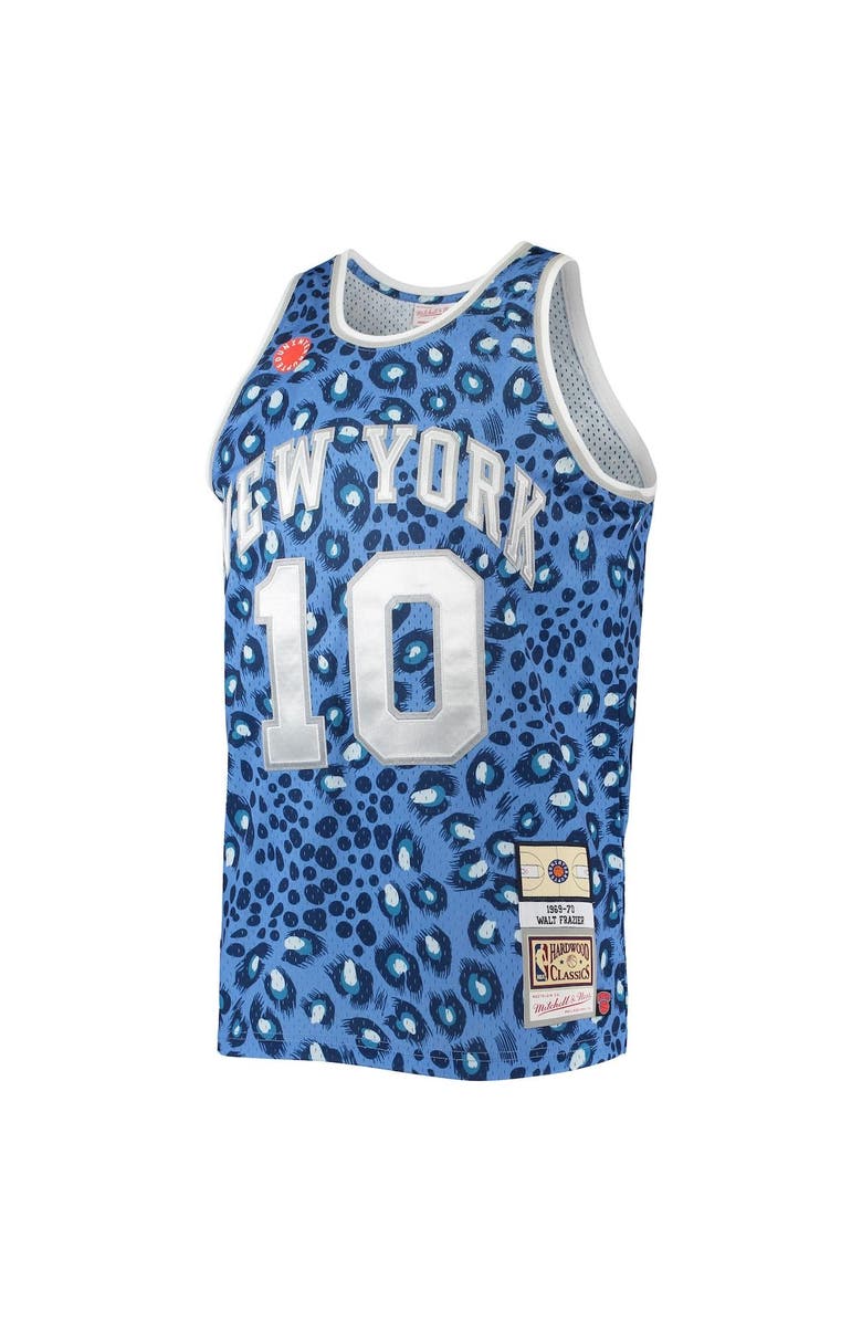 Mitchell & Ness Men's Mitchell & Ness Walt Frazier Blue New York Knicks 1969-70 Hardwood Classics Uninterrupted Swingman Jersey, Alternate, color, 