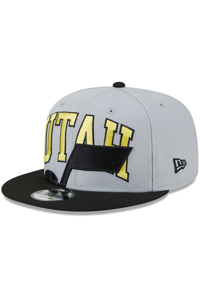 Men's New Era Gray/Black Utah Jazz Tip-Off Two-Tone 9FIFTY Snapback Hat, Main, color, Gray