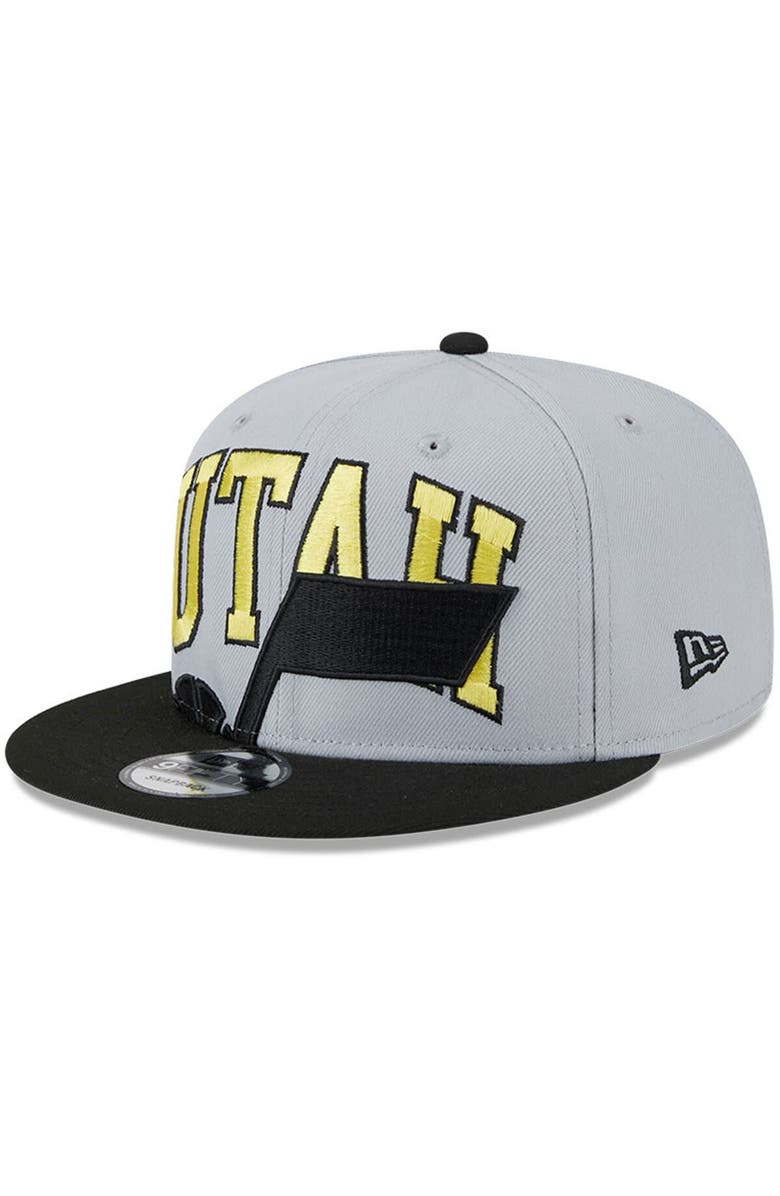 New Era Men's New Era Gray/Black Utah Jazz Tip-Off Two-Tone 9FIFTY Snapback Hat, Main, color, Gray