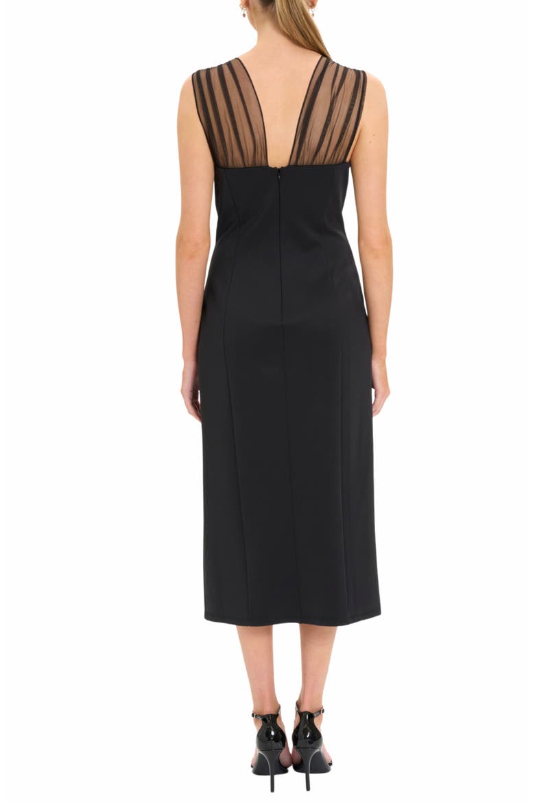 Deep V-Neck Sleeveless Cocktail Dress, Alternate, color, BLACK