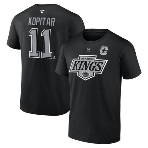 Men's Fanatics Anze Kopitar Black Los Angeles Kings Authentic Stack Name & Number T-Shirt