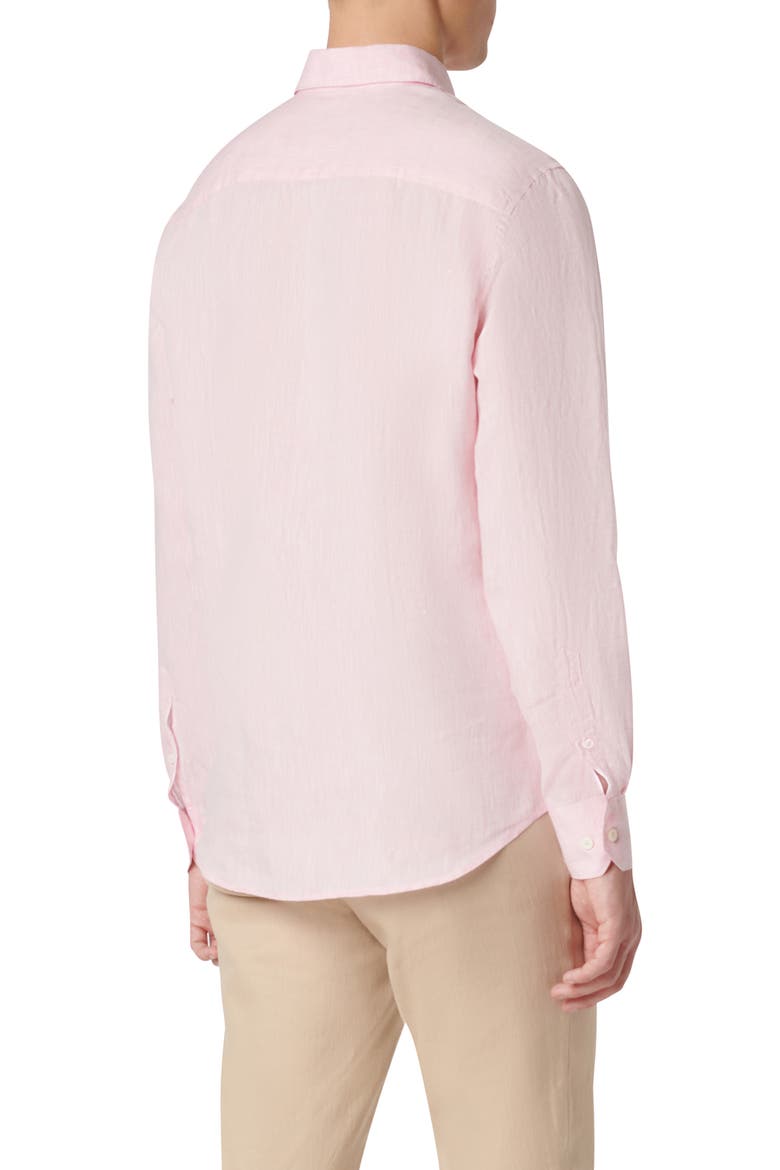 Axel Linen Button-Up Shirt, Alternate, color, PINK