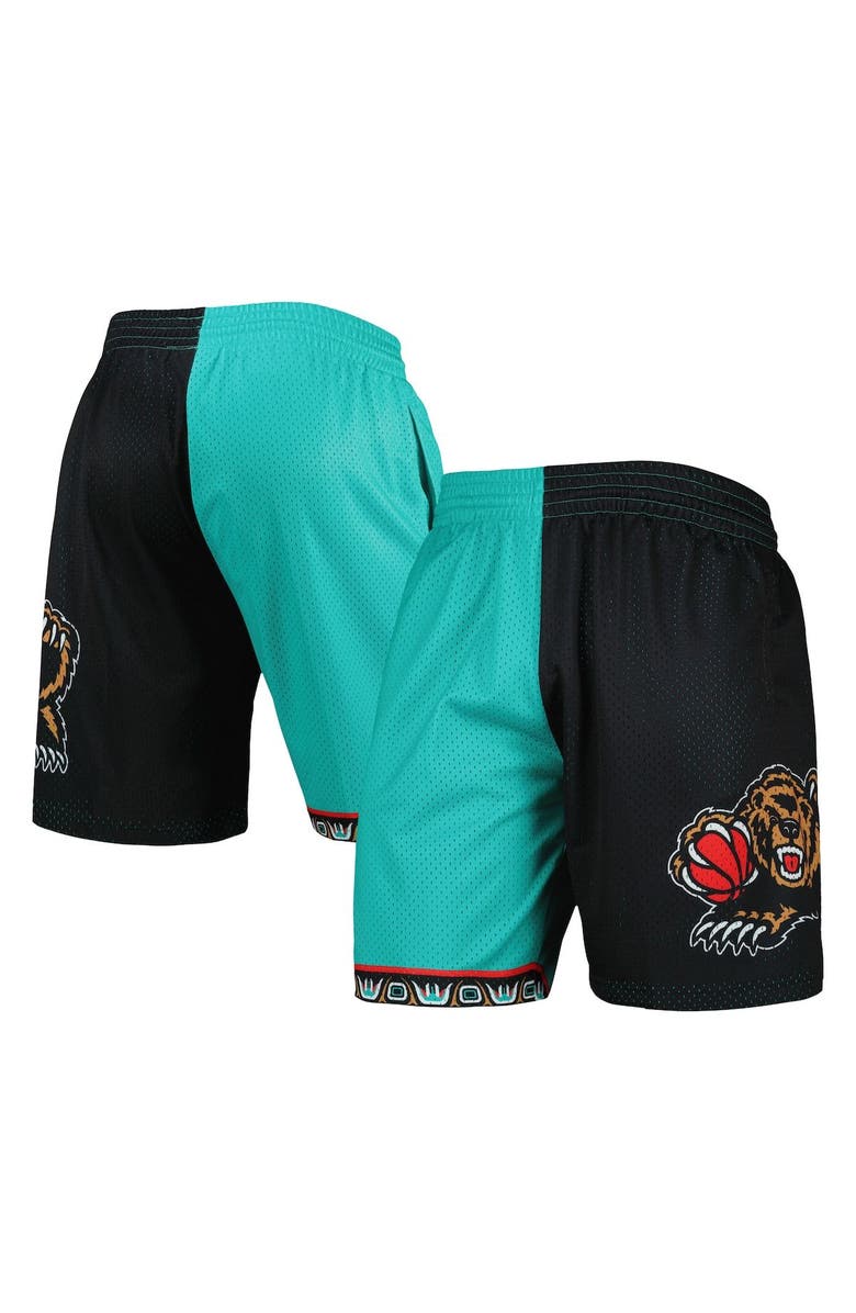 Mitchell & Ness Men's Mitchell & Ness Turquoise/Black Vancouver Grizzlies Hardwood Classics 1998 Split Swingman Shorts, Alternate, color, Turquoise