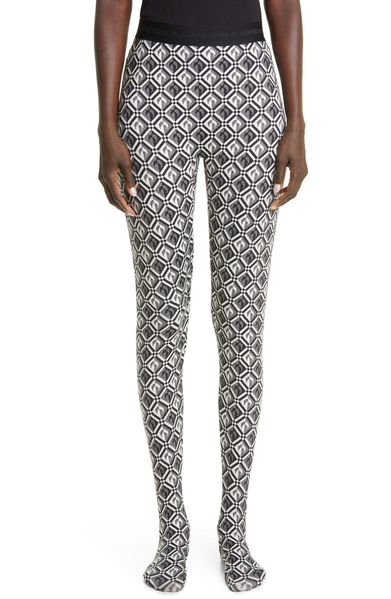 Marine Serre Moon Diamond Footed Leggings, Main, color, 