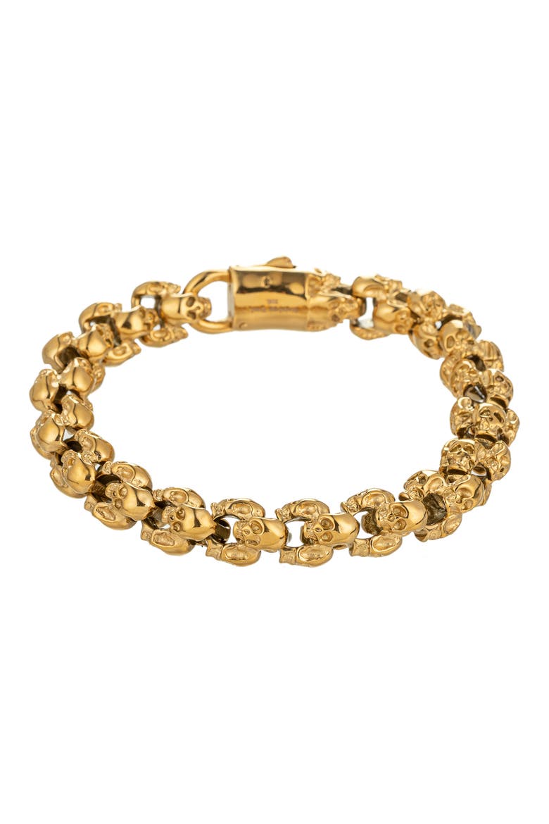 Men's Laim Skull Chain Bracelet, Main, color, GOLD