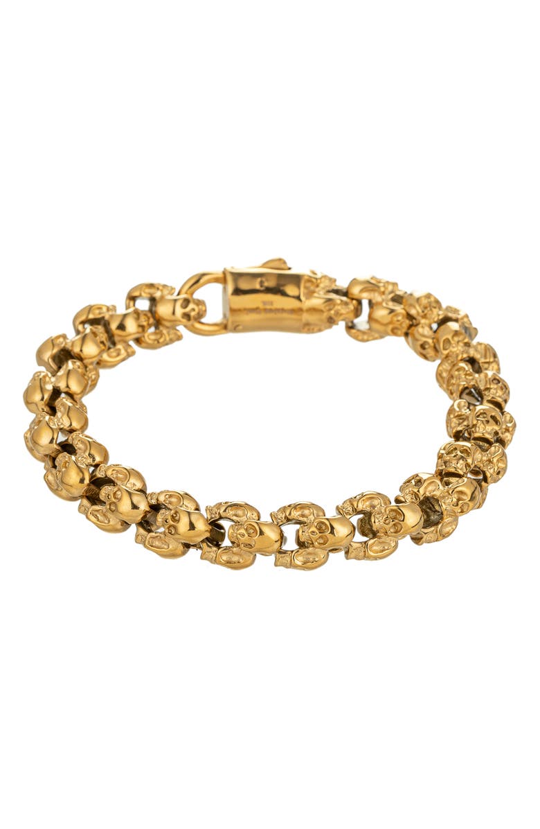 EYE CANDY LOS ANGELES Men's Laim Skull Chain Bracelet, Main, color, Gold