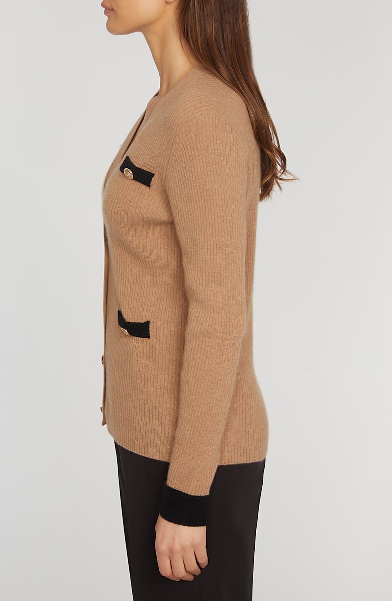 Elie Tahari The Draya Cashmere Cardigan, Alternate, color, Saddle Brown
